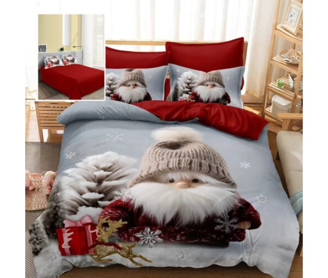Lenjerie pat finet 3d 6 piese craciun f-xmas72 Lenjerie pat finet 3d 6 piese craciun f-xmas72